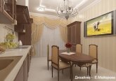 Кухня  в классическом стиле в 3-комнатной квартире