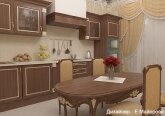 Кухня  в классическом стиле в 3-комнатной квартире