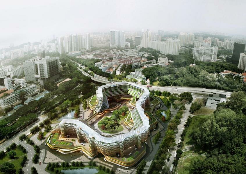 Проект жилого комплекса с грядками в Сингапуре