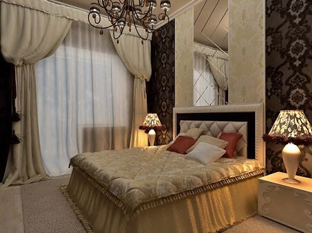 Спальня в квартире в классическом стиле